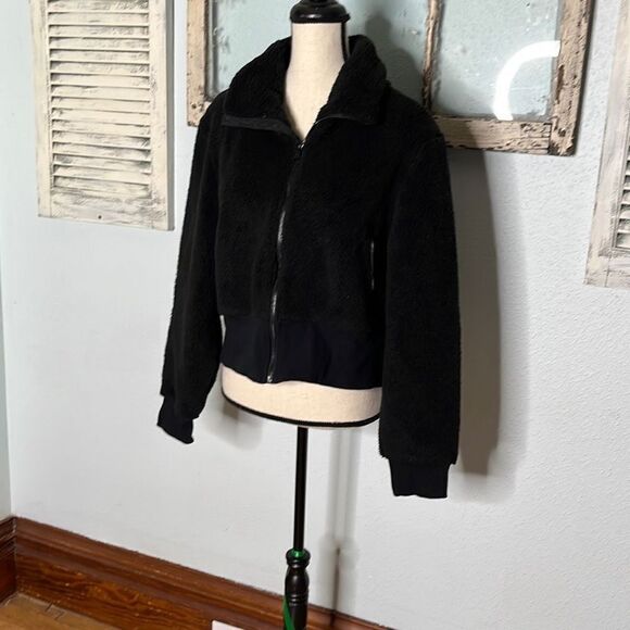 Lauren Ralph Lauren Womens Teddy Jacket Fully Zip Black Size Extra Large NWT - Picture 2 of 13